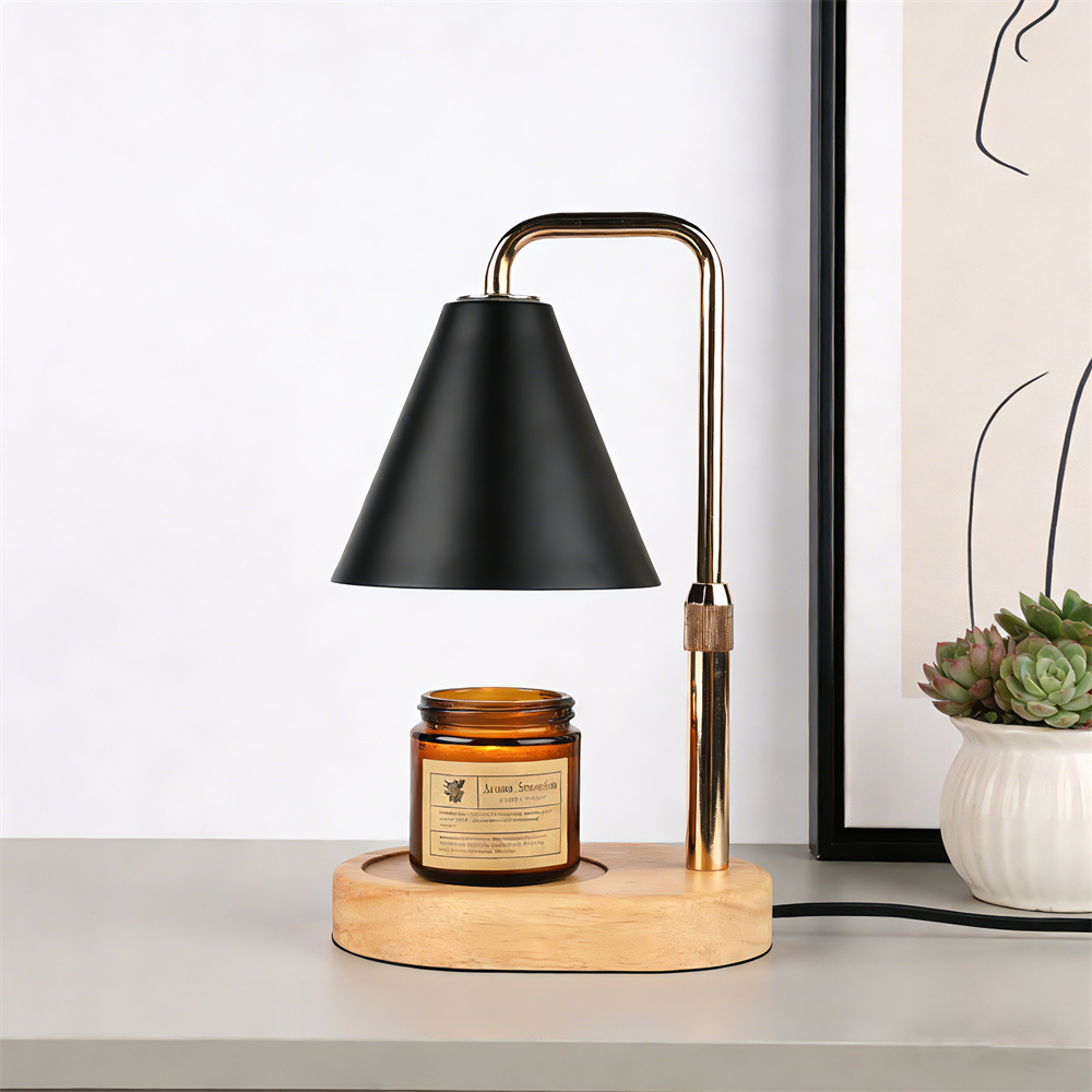 Candle Souvenir - Lampe chauffe-bougie noire avec minuterie, intensité