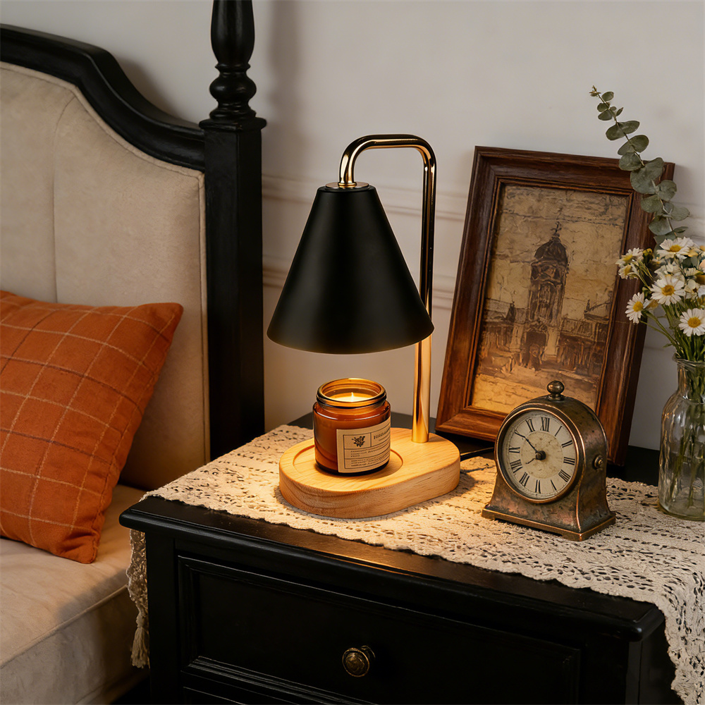 Lampe chauffe-bougie noire ave - Candle Souvenir avis et prix