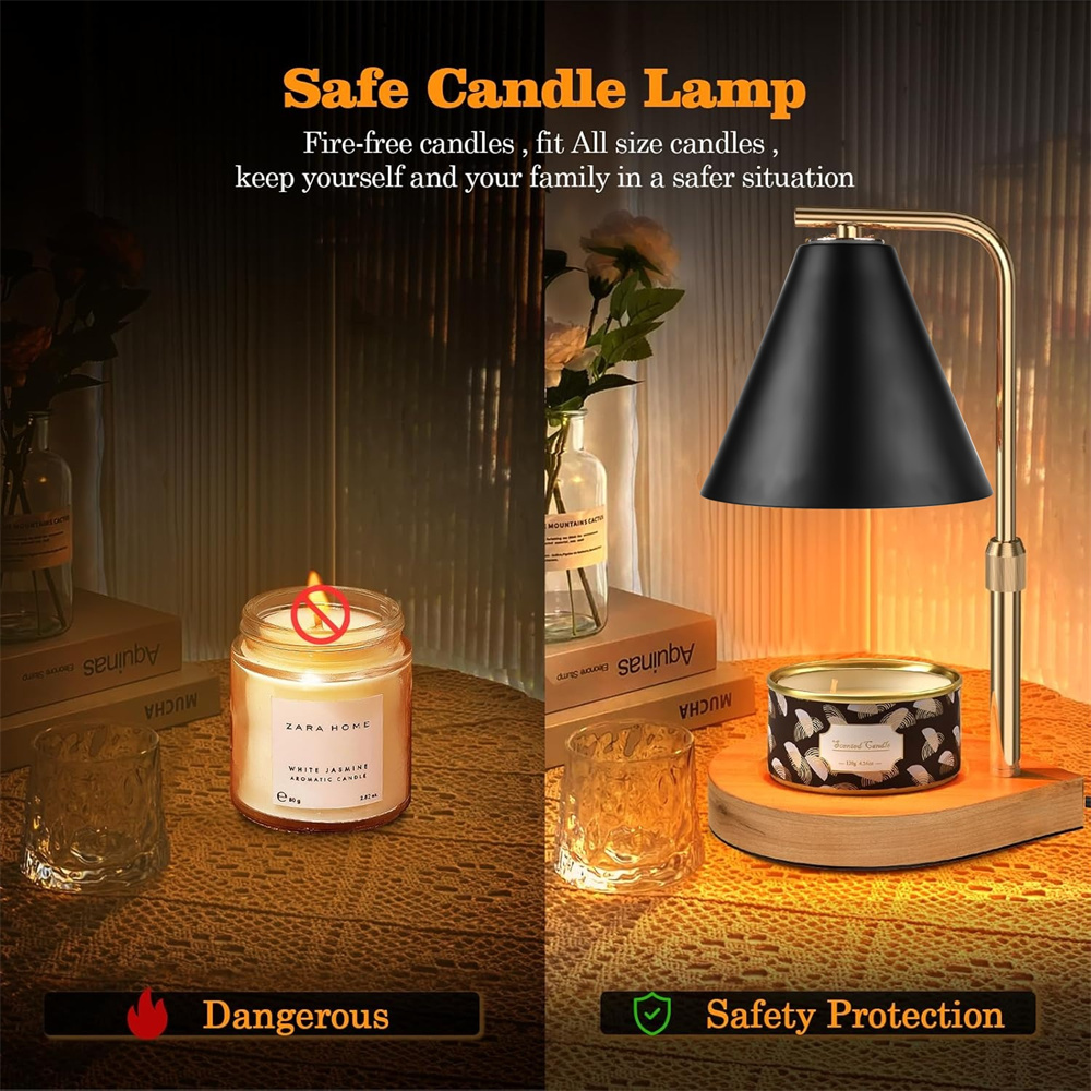 Lampe chauffe-bougie noire ave - Candle Souvenir avis et prix